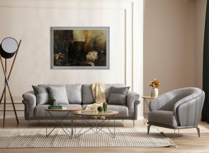 Sofa set 3+1 Seater upholstered sofa armchair luxury 2x coffee tables set